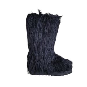 Dolls Kill The Grave Girls Faux Fur Slipper Boots